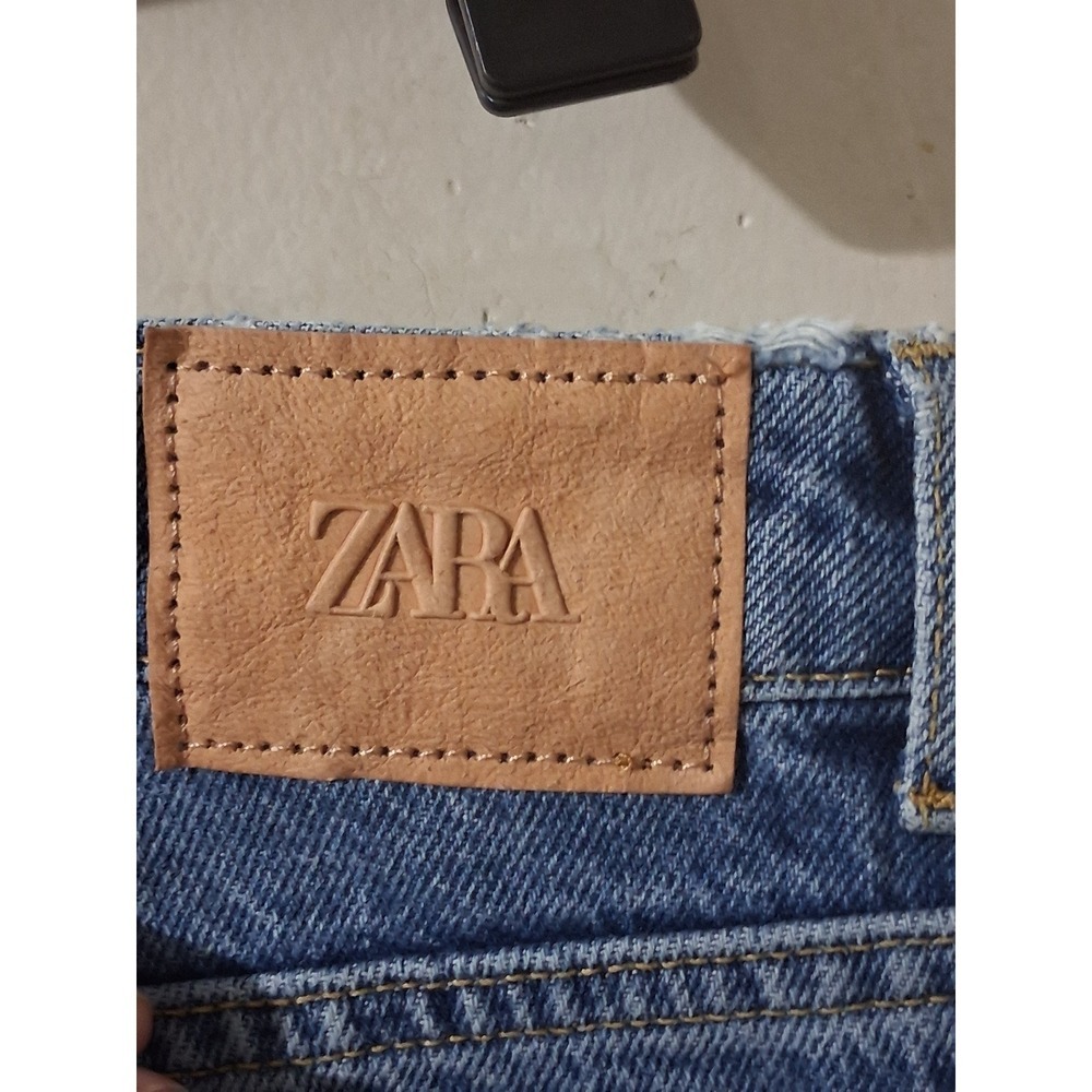 Zara Womens High Rise Straight Leg Ankle Rigid Denim Jeans Blue 6164/023 Size 4 - Picture 6 of 8